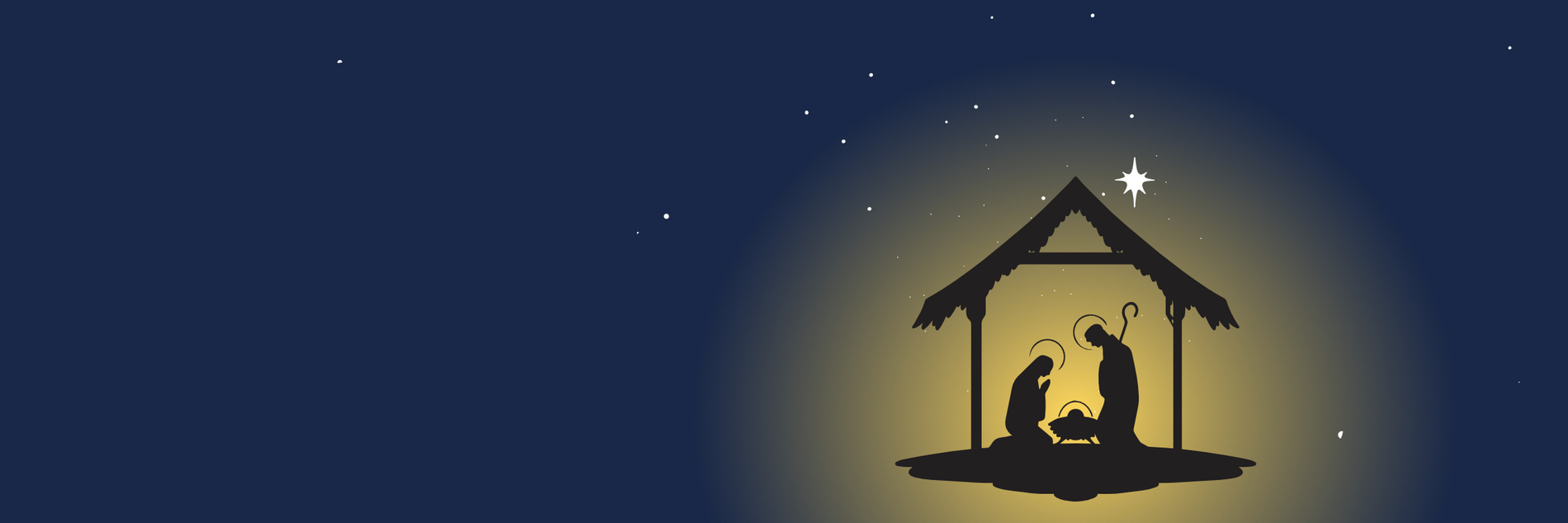 Scherenschnitt der Krippe mit Maria, Josef und dem Jesuskind