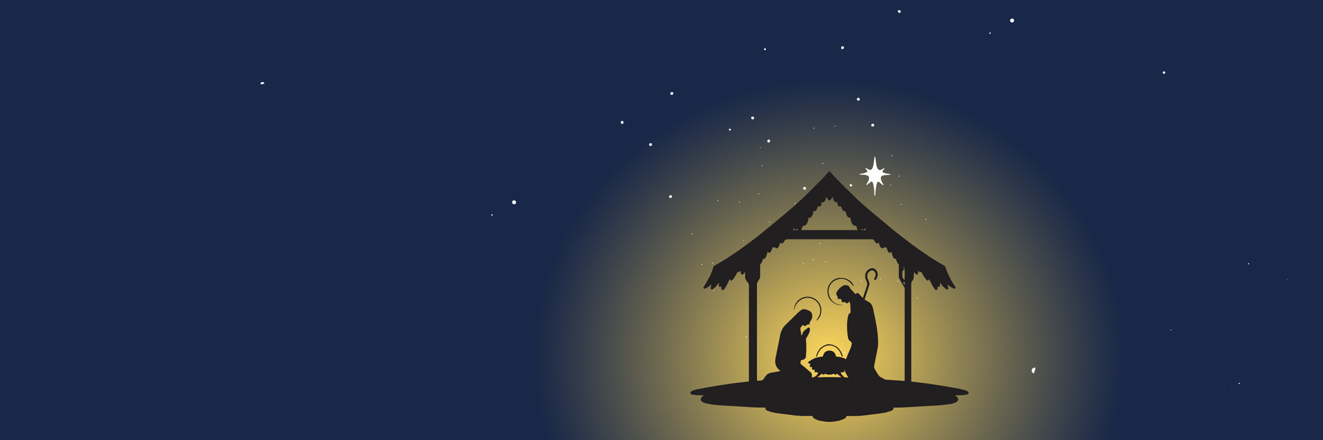 Scherenschnitt der Krippe mit Maria, Josef und dem Jesuskind