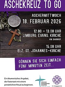 Plakat zum ökumenischen Angebot an Aschermittwoch