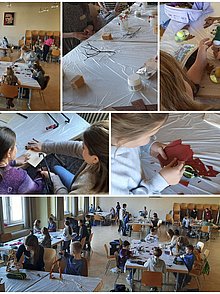 Collage des Bastelnachmittags für Kinder im Advent