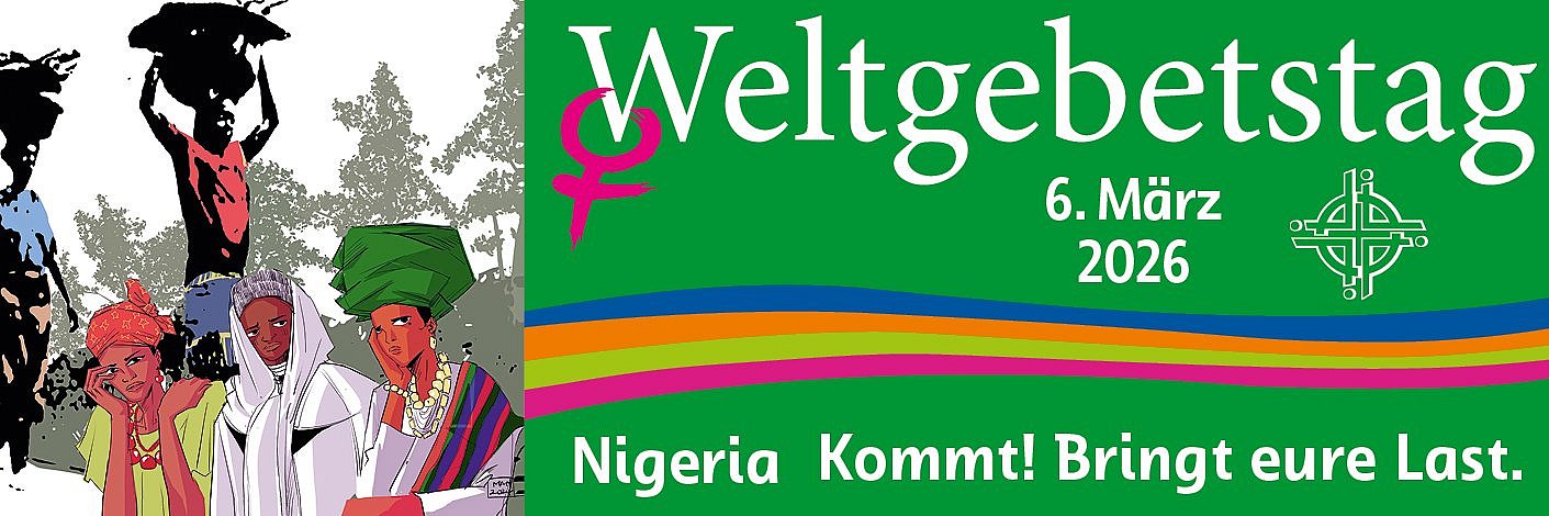 Banner zum Weltgebetstag am 6. März aus Nigeria