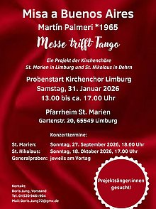 Ankündigung zu einem Konzert der beiden Kirchenchöre St. Nikolaus und St. Marien