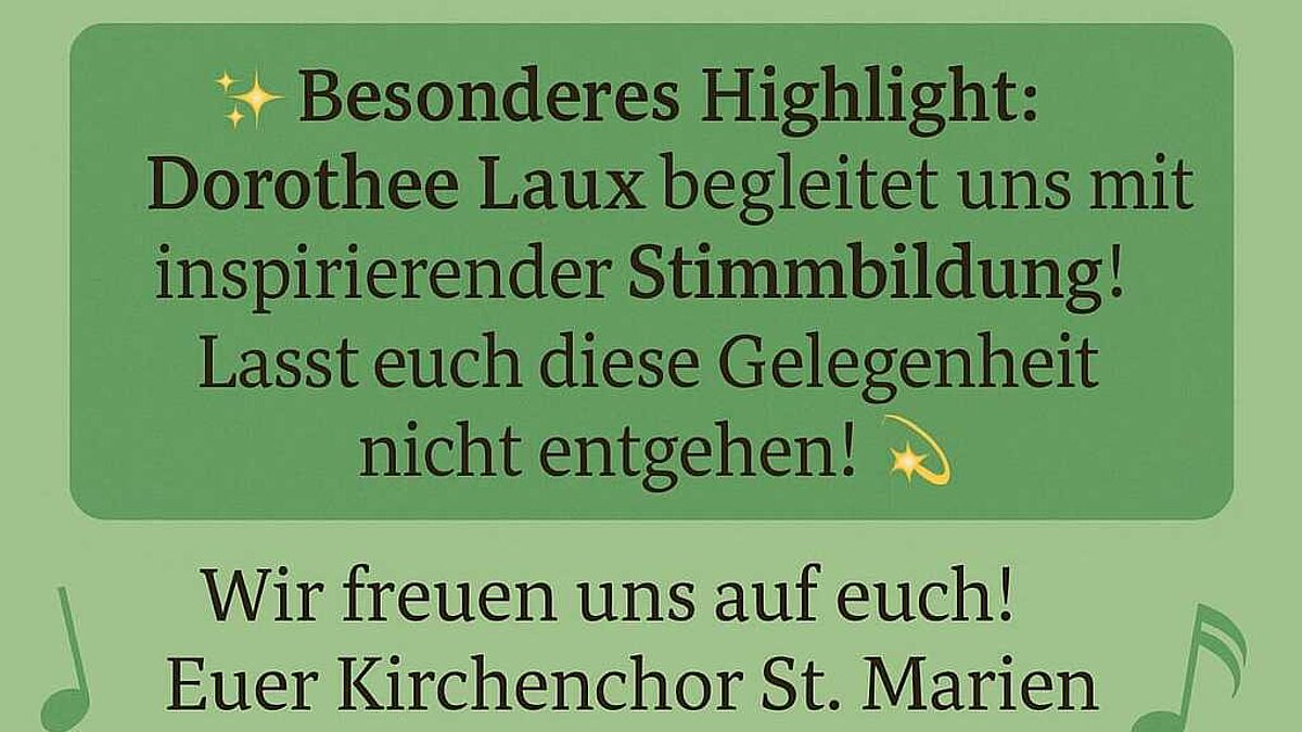 Herzliche Einladung zum offenen Singen