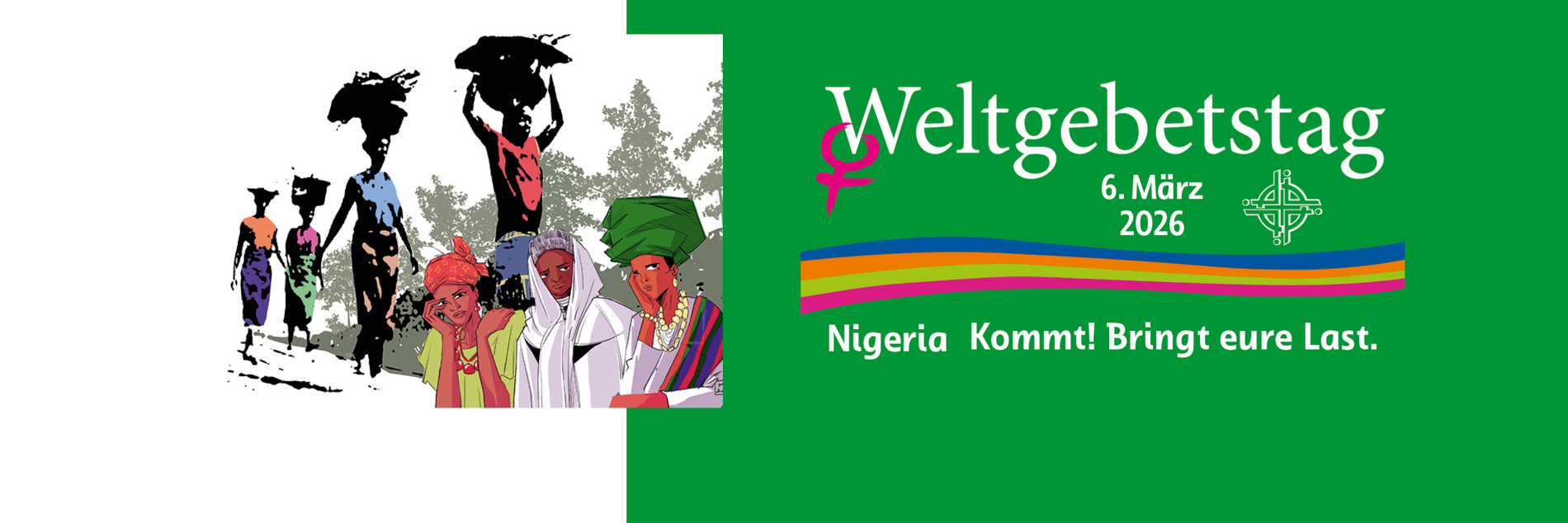 Banner zum Weltgebetstag der Frauen am 6. März aus Nigeria 