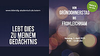 Lebt dies zu meinem Gedächtnis - Onlineveranstaltung