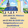 Plakat zur Feier "100 Jahre St. Nikolaus Dehrn"