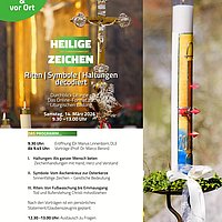 Plakat zur Veranstaltung "Heilige Zeichen decodiert"