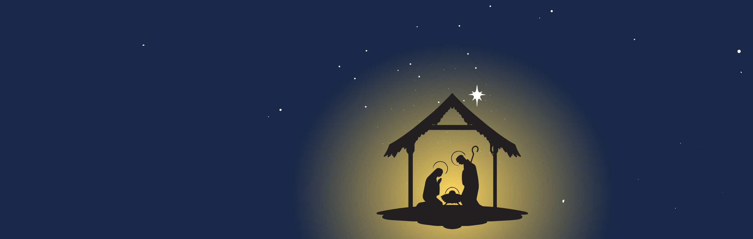 Scherenschnitt der Krippe mit Maria, Josef und dem Jesuskind